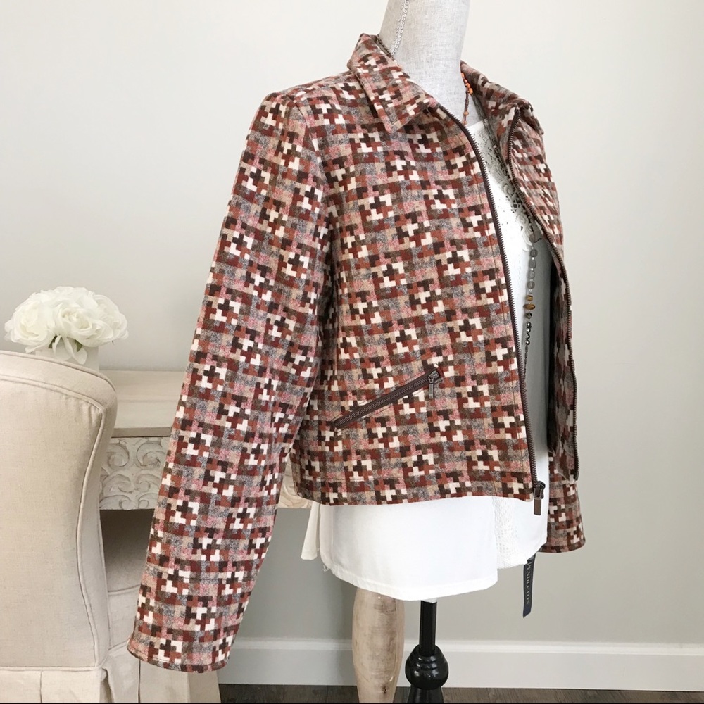 Pendleton wool Brown and Cream Patterned Jacket s… - image 8